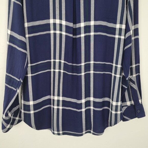 Rails Hunter Button Up Shirt Long Sleeve Plaid Navy Blue White Green Size M - Picture 6 of 15